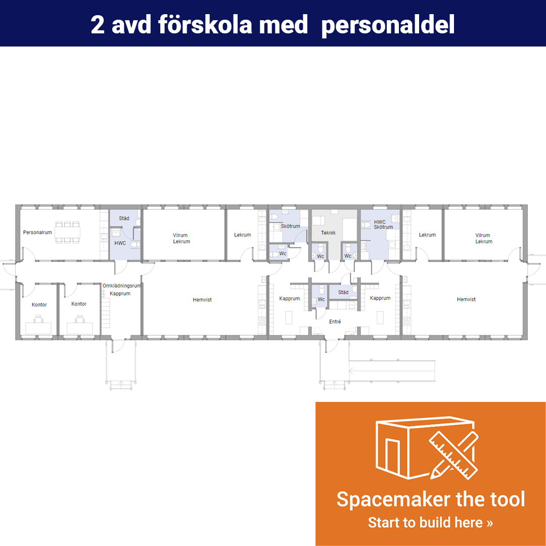 2 avd förskola med personaldel