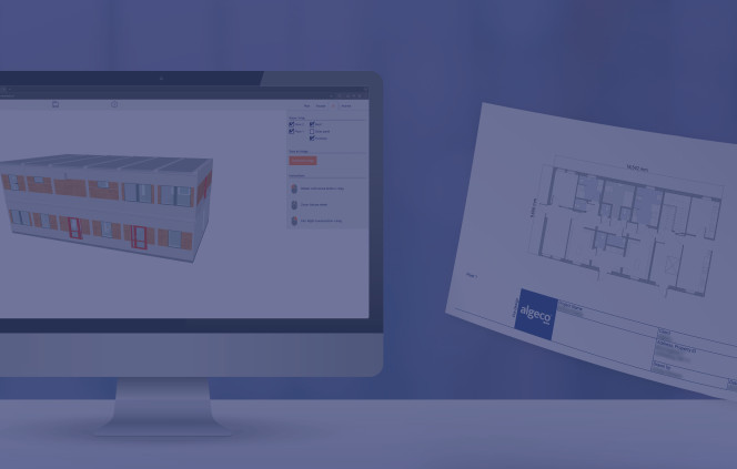Mockup dator och ritning på moduleverktyget Spacemaker the tool